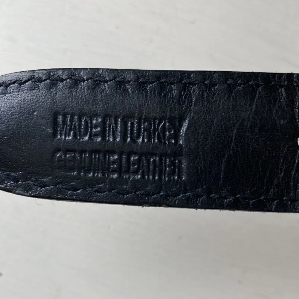 Vintage Lawton Harbor Black Genuine Leather Western Braided Belt